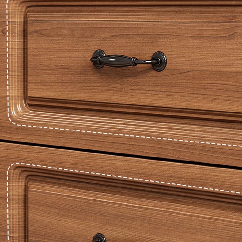 Mid-Century Modern Rectangle Accent Cabinet with Bun Feet and Drawers