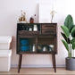 Mid-Century Modern Accent Cabinet with Glass Door and Shelf and 2 Drawers Dark Brown Clearhalo 'Cabinets & Chests' 'cabinets_chests' 'furn' 'furn_cabinets_chests' 'Furniture' 'Living Room Furniture' 5932186