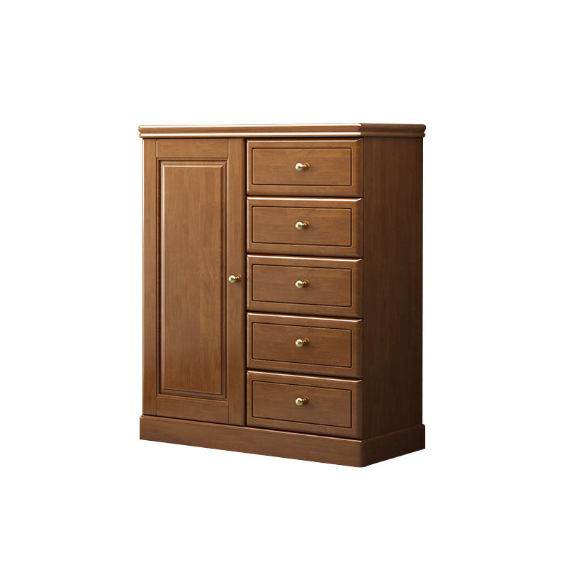 Contemporary Accent Cabinet with 1 Door and Drawers in Rubberwood Clearhalo 'Cabinets & Chests' 'cabinets_chests' 'furn' 'furn_cabinets_chests' 'Furniture' 'Living Room Furniture' 5932211