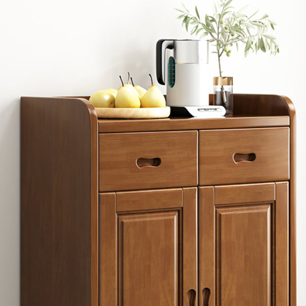 Gabinete de acento moderno con 2 cajones y estantes en madera de goma