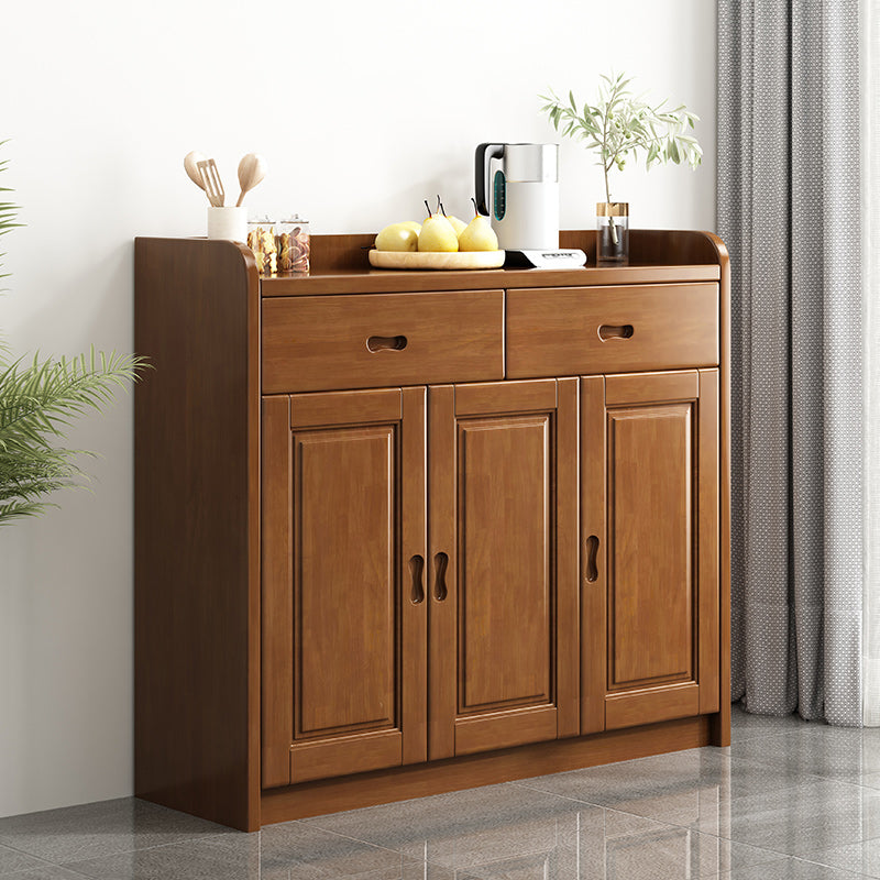 Gabinete de acento moderno con 2 cajones y estantes en madera de goma