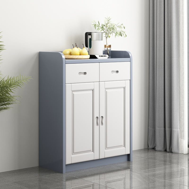 Gabinete de acento moderno con 2 cajones y estantes en madera de goma