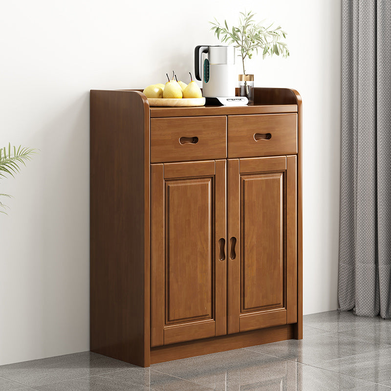 Gabinete de acento moderno con 2 cajones y estantes en madera de goma