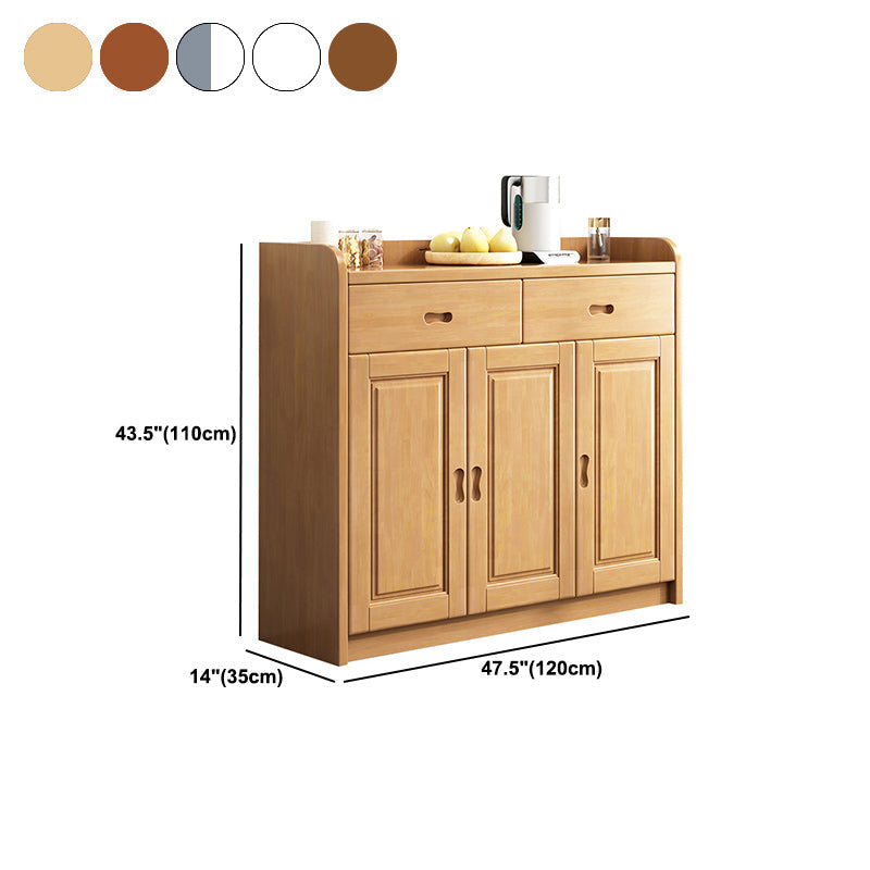 Gabinete de acento moderno con 2 cajones y estantes en madera de goma