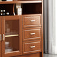 Modern Accent Cabinet with 3 Drawers and Bar Pulls Glass Doors