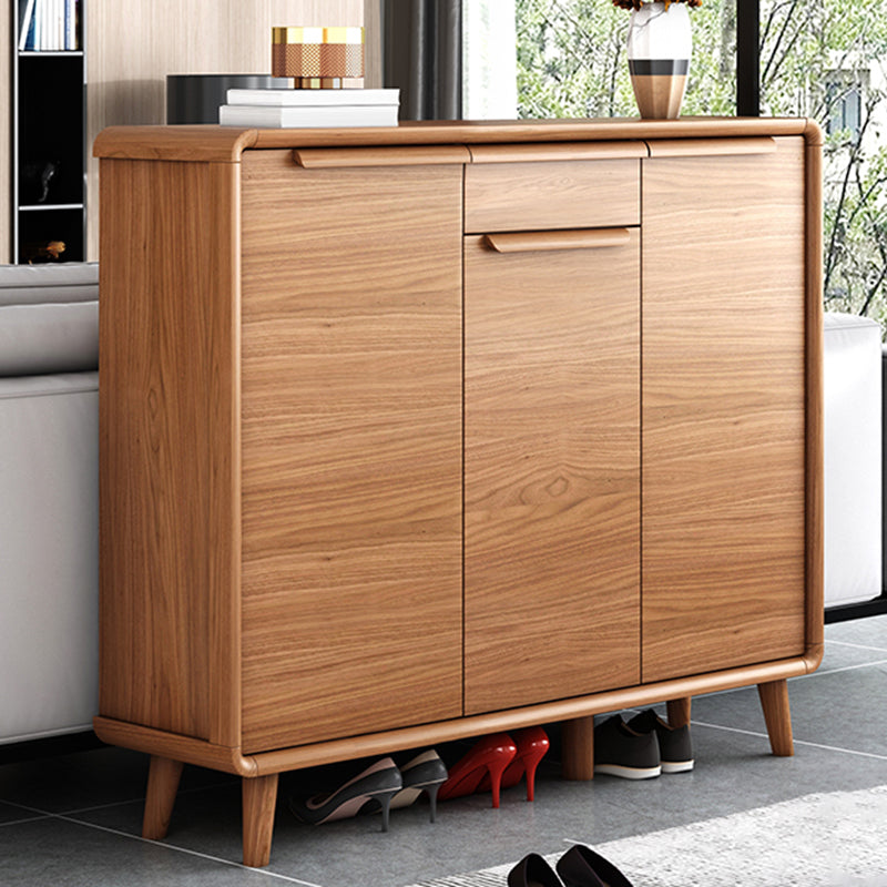 Modern Rectangle Wood Side Cabinet Bar Pulls Cabinet With Doors 47"L x 14"W x 38"H Natural Clearhalo 'Cabinets & Chests' 'cabinets_chests' 'furn' 'furn_cabinets_chests' 'Furniture' 'Living Room Furniture' 5932266