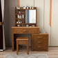 Solid Wood Makeup Vanity Desk Table Scandinavian 4 Drawer Dressing Table
