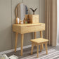 Scandinavian Vanity Makeup Table Set Solid Wood Dressing Table Stool Set