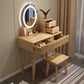 Scandinavian Vanity Makeup Table Set Solid Wood Dressing Table Stool Set
