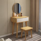 Scandinavian Vanity Makeup Table Set Solid Wood Dressing Table Stool Set