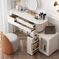 Slate Top Dressing Table Stool Set Glam Makeup Vanity Desk with Drawers