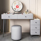 Contemporary Stone Top Vanity with Drawers Grey Vanity Set with Stool