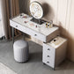 Contemporary Stone Top Vanity with Drawers Grey Vanity Set with Stool
