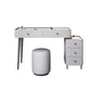 Contemporary Stone Top Vanity with Drawers Grey Vanity Set with Stool