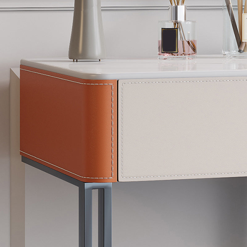 Glam Slate Top Vanity Dressing Table Solid Wood Vanity Makeup Table Set