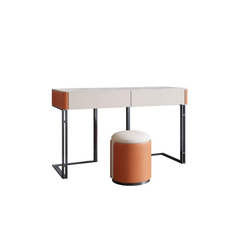 Glam Slate Top Vanity Dressing Table Solid Wood Vanity Makeup Table Set