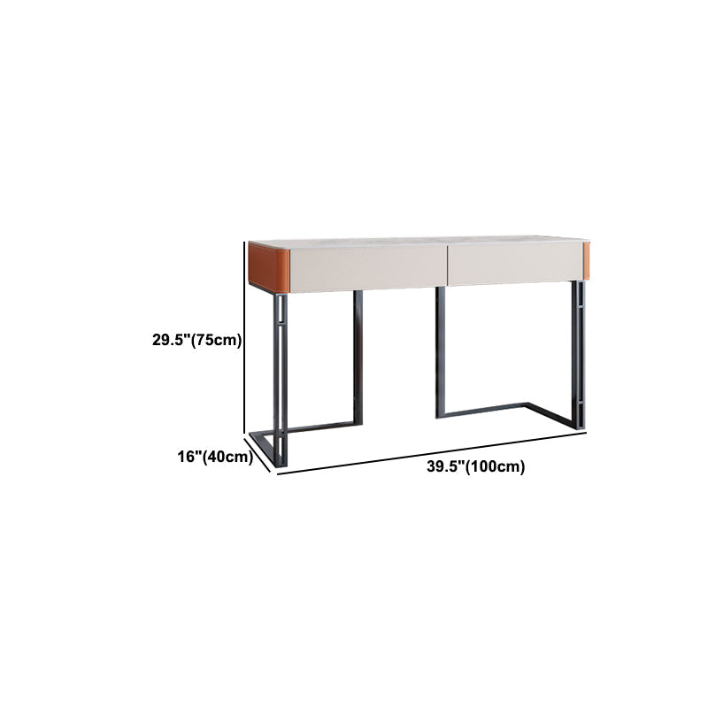 Glam Slate Top Vanity Dressing Table Solid Wood Vanity Makeup Table Set