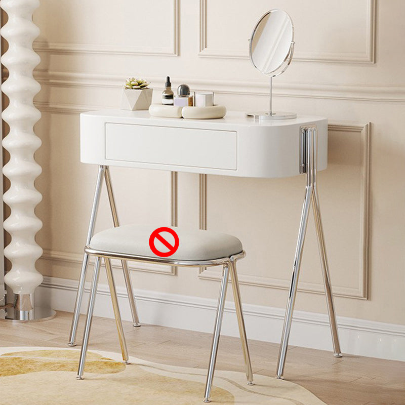 Mirrored Engineered Wood Makeup Dressing Table with Padded Stool