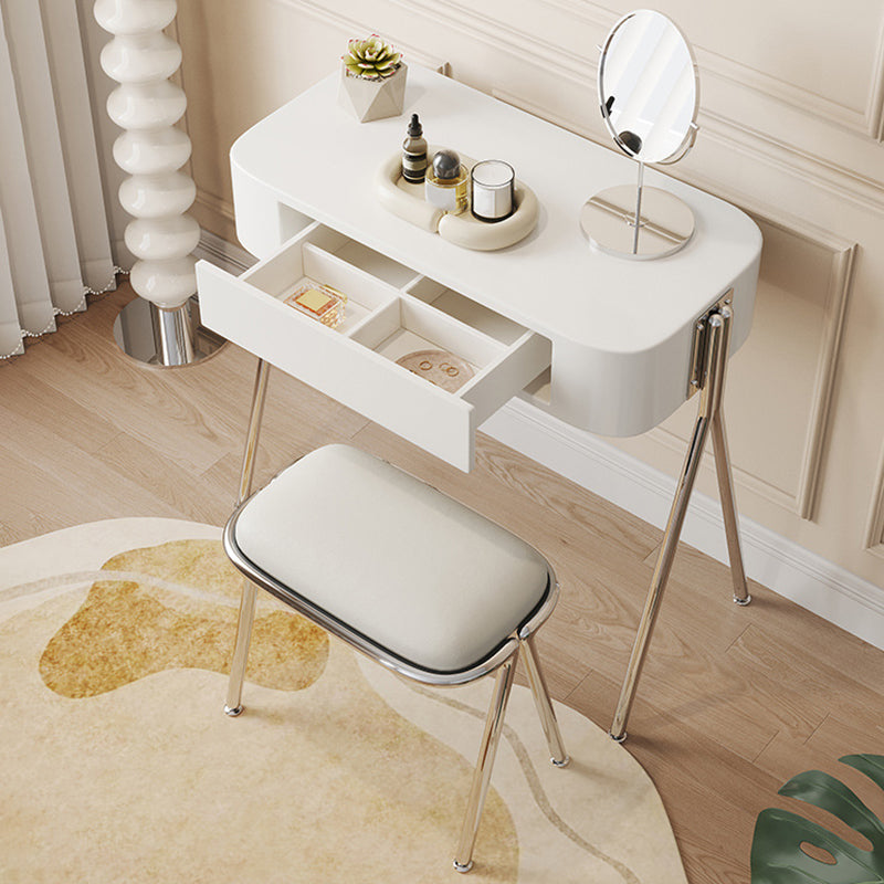 Mirrored Engineered Wood Makeup Dressing Table with Padded Stool