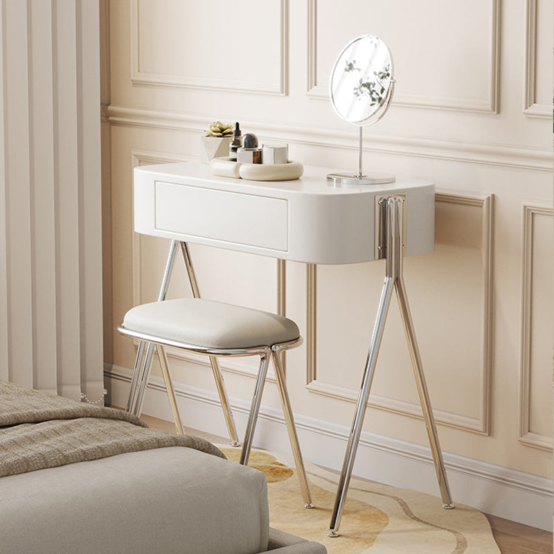 Mirrored Engineered Wood Makeup Dressing Table with Padded Stool