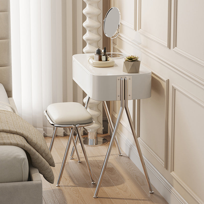 Mirrored Engineered Wood Makeup Dressing Table with Padded Stool