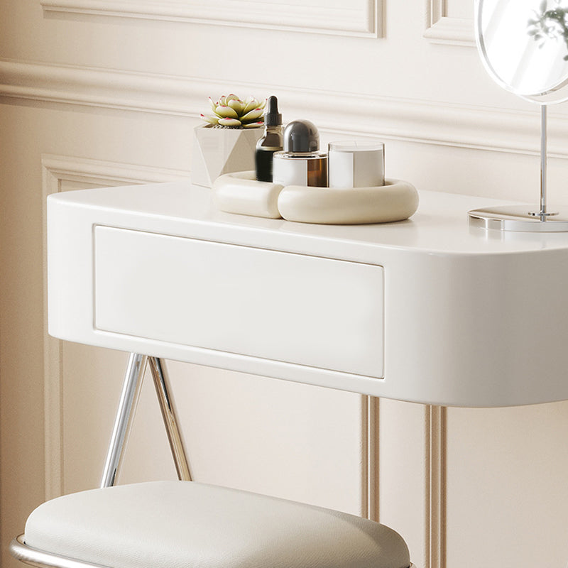 Mirrored Engineered Wood Makeup Dressing Table with Padded Stool