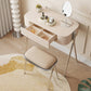 Mirrored Engineered Wood Makeup Dressing Table with Padded Stool