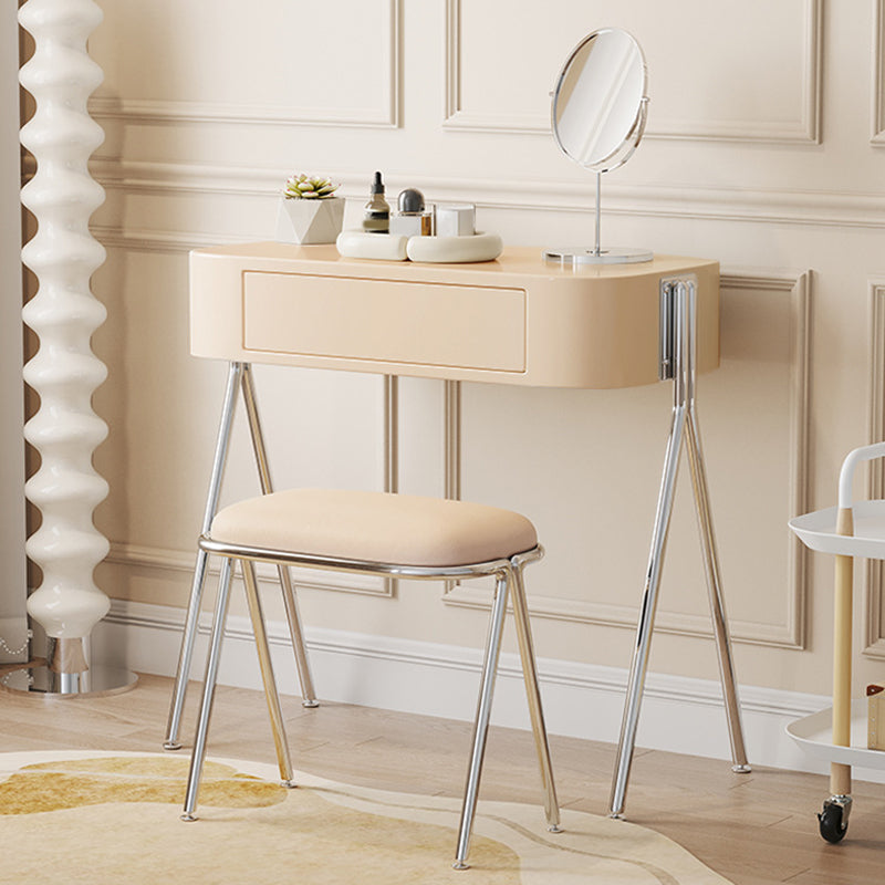 Mirrored Engineered Wood Makeup Dressing Table with Padded Stool