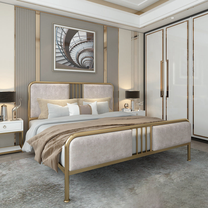 Cadre de lit contemporain de 84,65 pouces de large avec tête de lit rembourrée