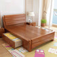 84.65 inch Wide Traditional Bed Frame Rubberwood Standard Bed with Headboard
