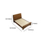 84.65 inch Wide Traditional Bed Frame Rubberwood Standard Bed with Headboard