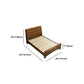 84.65 inch Wide Traditional Bed Frame Rubberwood Standard Bed with Headboard