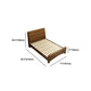 84.65 inch Wide Traditional Bed Frame Rubberwood Standard Bed with Headboard