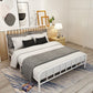 Modern Headboard Bed Rectangular Open-Frame Bed with Metal Legs