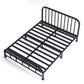 Modern Headboard Bed Rectangular Open-Frame Bed with Metal Legs