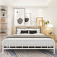 Modern Headboard Bed Rectangular Open-Frame Bed with Metal Legs