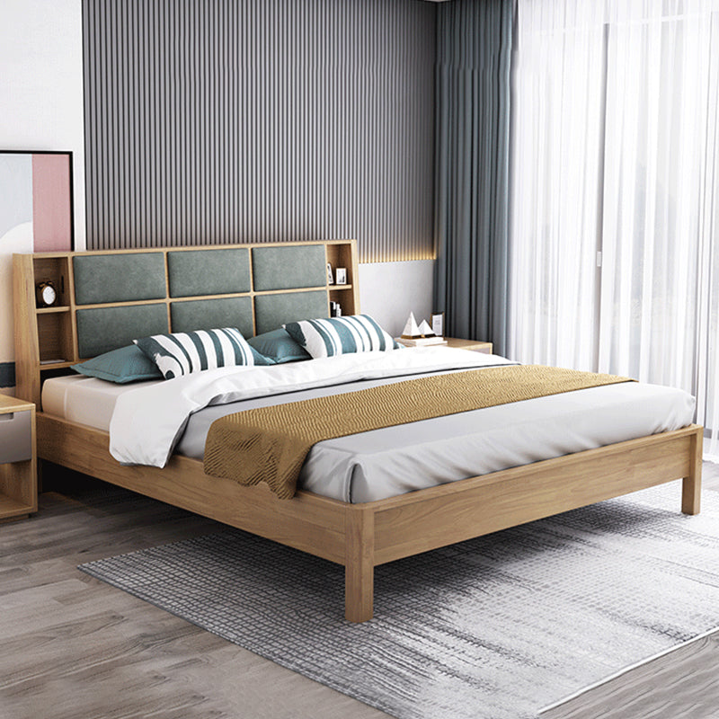 84.65 inch Wide Contemporary Bed Frame Rubberwood Bed with Storage Clearhalo 'Bedroom Furniture' 'Beds' 'furn' 'furn_beds' 'Furniture' 5932550