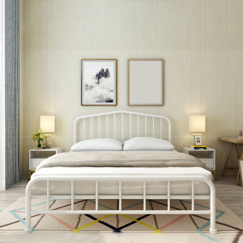 Modern Metal Headboard Bed Arched Open-Frame Bed with Metal Legs White Clearhalo 'Bedroom Furniture' 'Beds' 'furn' 'furn_beds' 'Furniture' 5932555