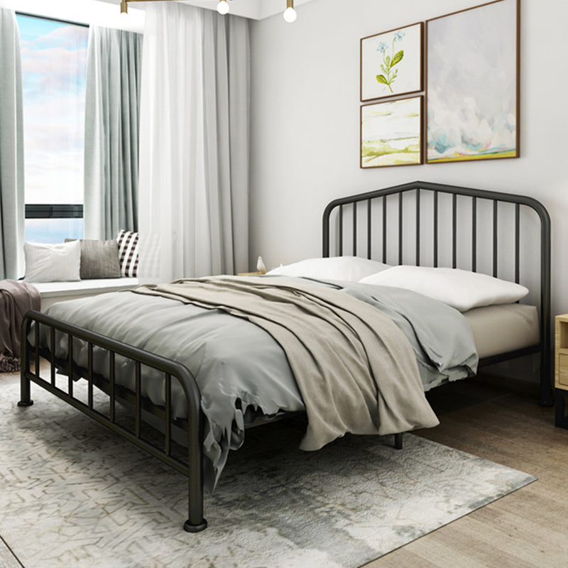 Modern Metal Headboard Bed Arched Open-Frame Bed with Metal Legs Full XL Black Clearhalo 'Bedroom Furniture' 'Beds' 'furn' 'furn_beds' 'Furniture' 5932556