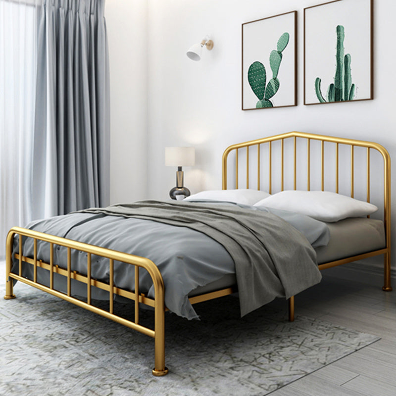 Modern Metal Headboard Bed Arched Open-Frame Bed with Metal Legs Gold Clearhalo 'Bedroom Furniture' 'Beds' 'furn' 'furn_beds' 'Furniture' 5932559