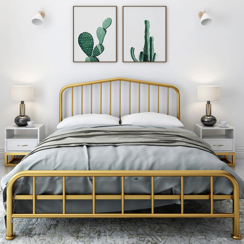 Modern Metal Headboard Bed Arched Open-Frame Bed with Metal Legs Gold Clearhalo 'Bedroom Furniture' 'Beds' 'furn' 'furn_beds' 'Furniture' 5932560