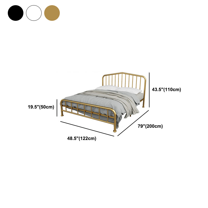 Modern Metal Headboard Bed Arched Open-Frame Bed with Metal Legs Clearhalo 'Bedroom Furniture' 'Beds' 'furn' 'furn_beds' 'Furniture' 5932563