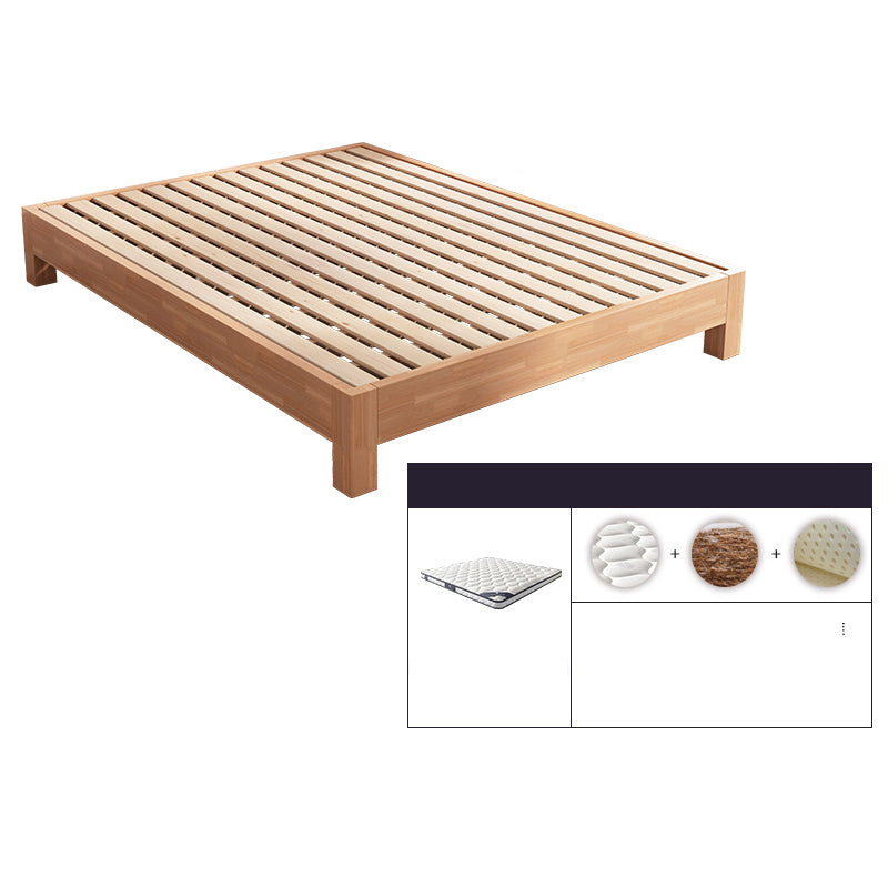 Modern Solid Wood Bed Low Profile Platform Bed With Custom Wood Legs