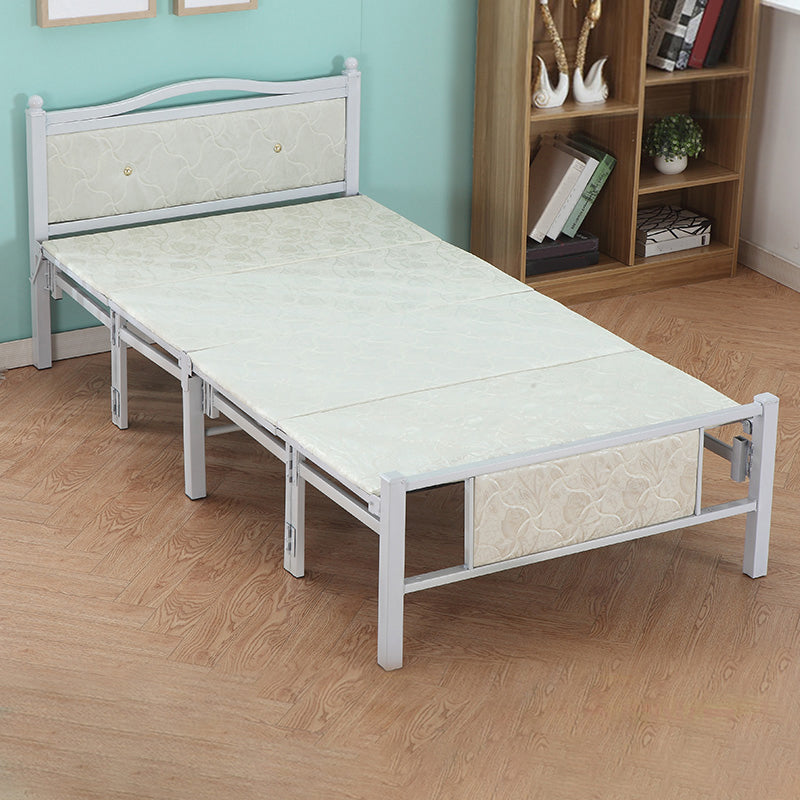 Modern rechthoekig bed minimalistisch paneel ijzerbed met hoofdeinde