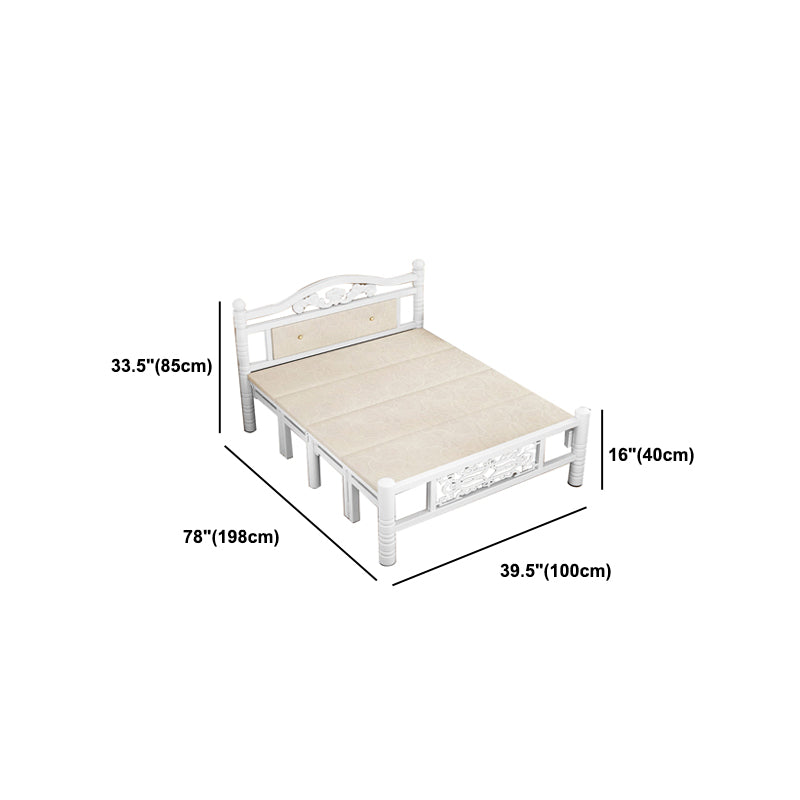 Modern rechthoekig bed minimalistisch paneel ijzerbed met hoofdeinde