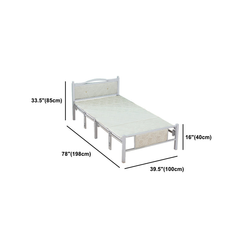 Modern rechthoekig bed minimalistisch paneel ijzerbed met hoofdeinde