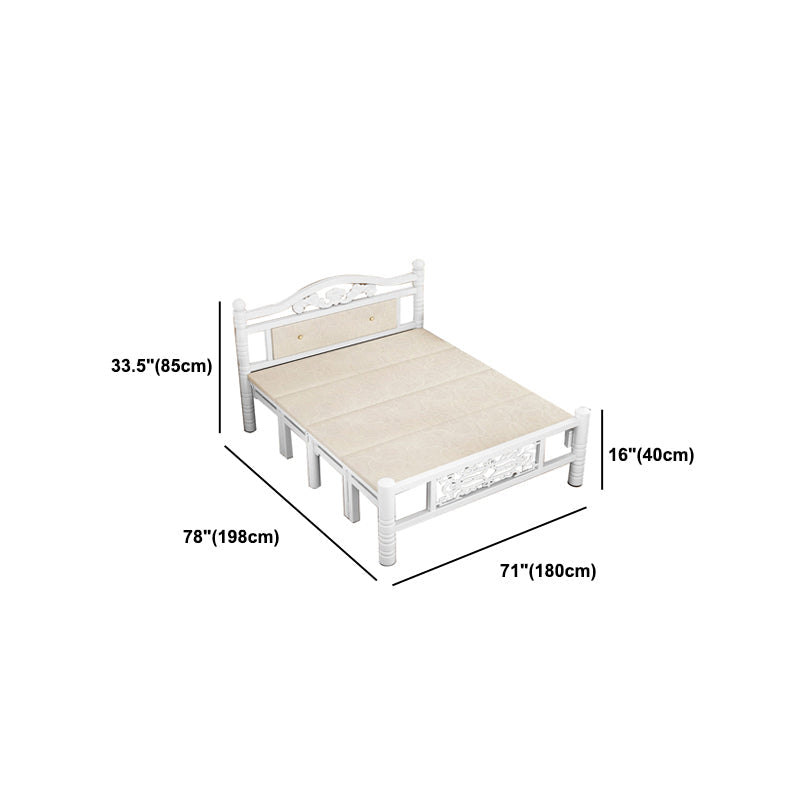 Modern rechthoekig bed minimalistisch paneel ijzerbed met hoofdeinde