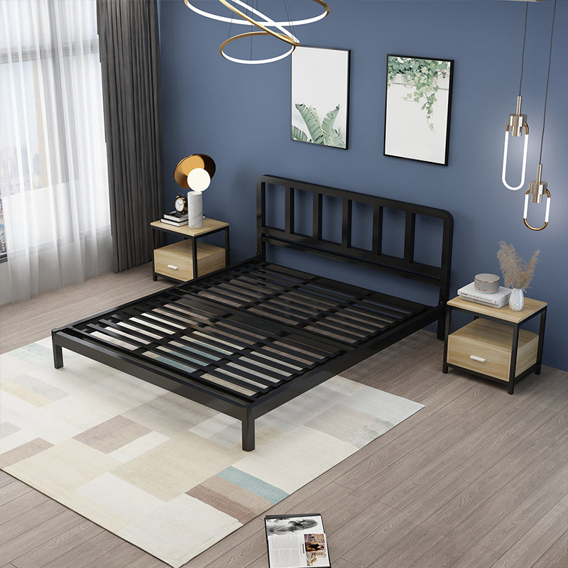 Modern Metal Folding Bed Rectangular Open-Frame Bed with Metal Legs