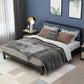 Modern Metal Folding Bed Rectangular Open-Frame Bed with Metal Legs