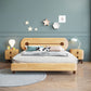 84.65 inch Wide Scandinavian Standard Bed Solid Wood Bed with Headboard